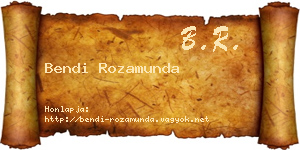 Bendi Rozamunda névjegykártya